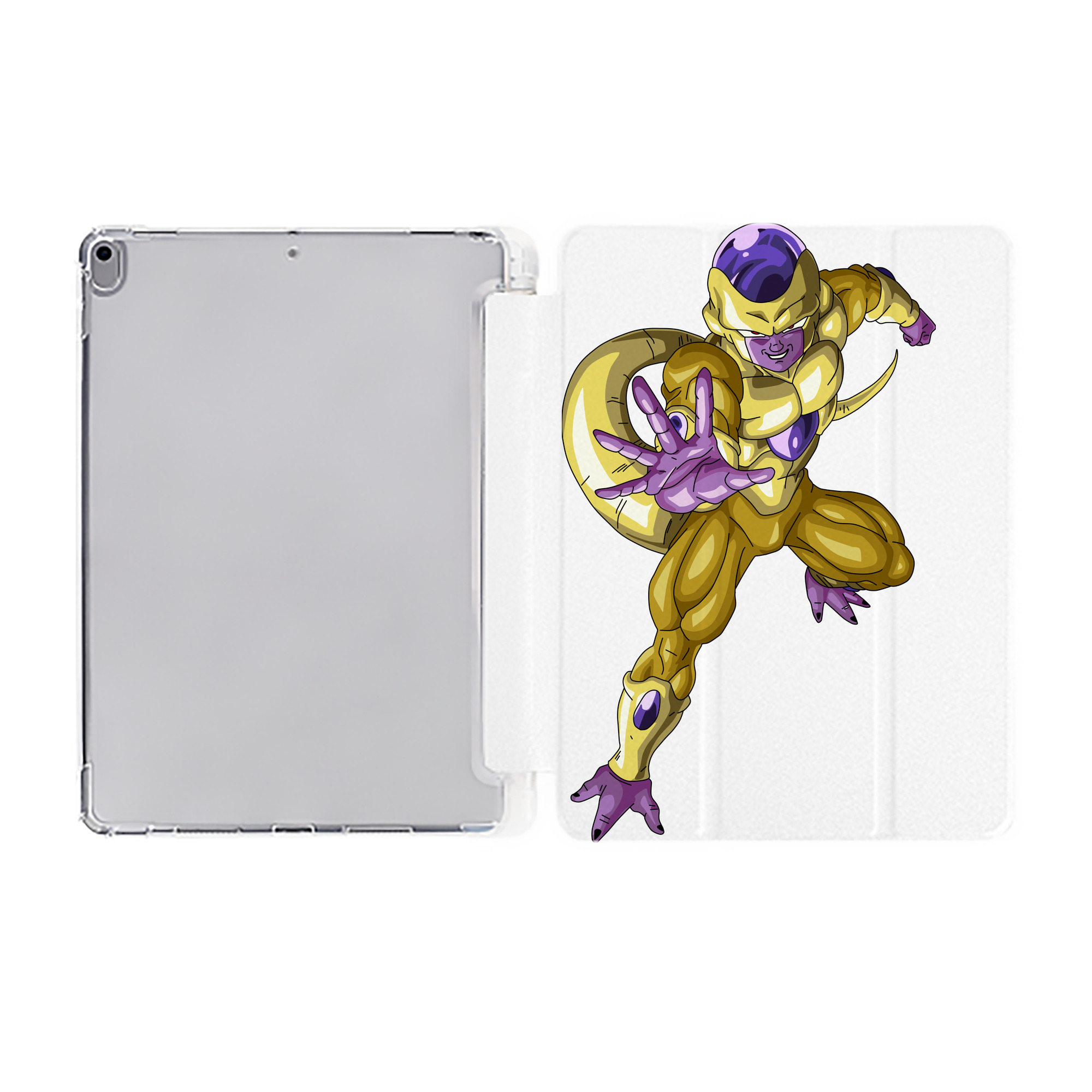 （画像用） ドラゴンボール フリーザ DRAGON BALL Frieza IPad ケース ペン収納付き 三つ折りスタンド PUレザー×シリコン 対応機種9.5/10.5/10.9インチ